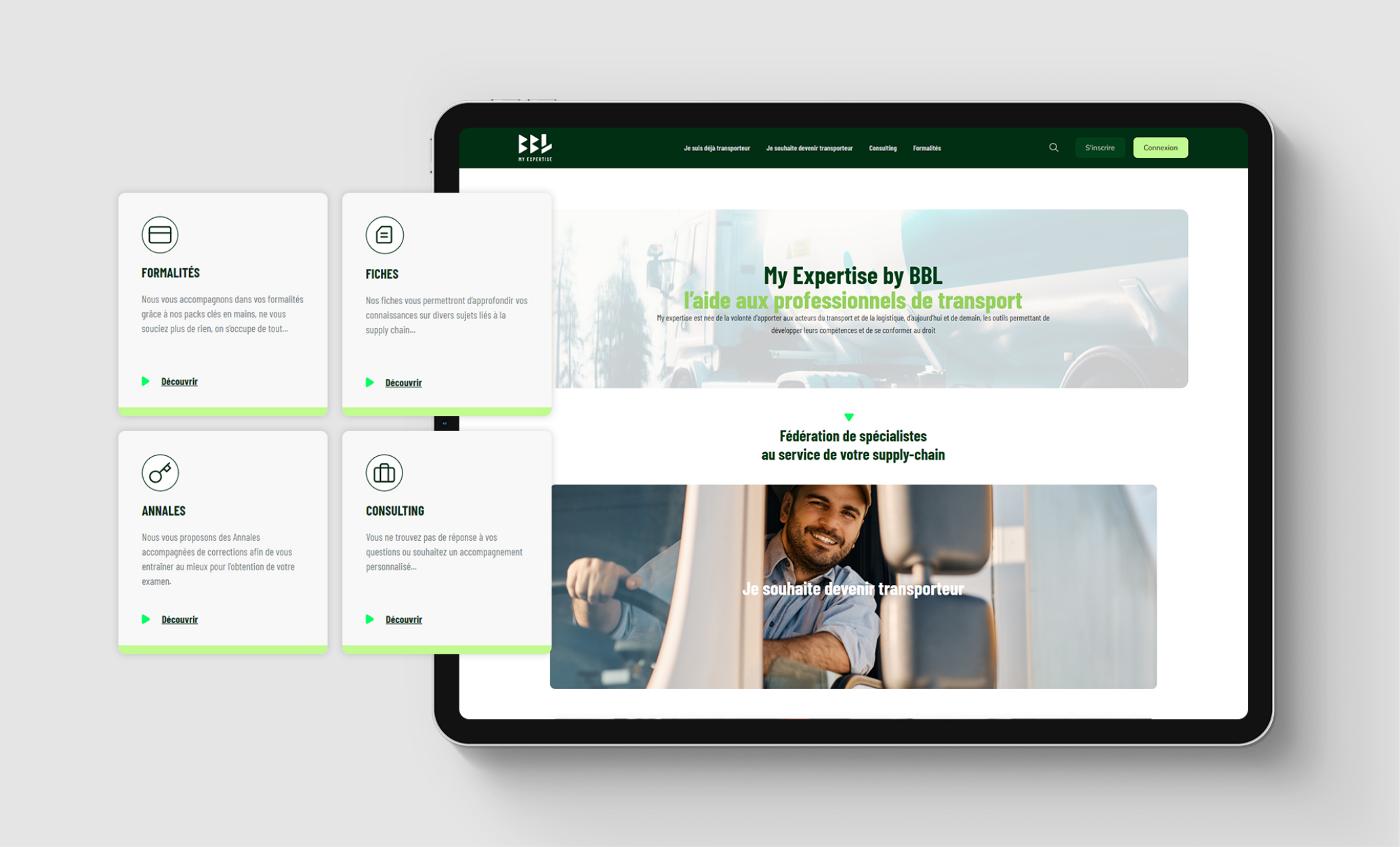 Site My expertise by BBL pour les transporteurs créé par Sharewood